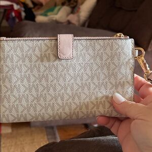 Michael Kors blush pink Monogram Wristlet